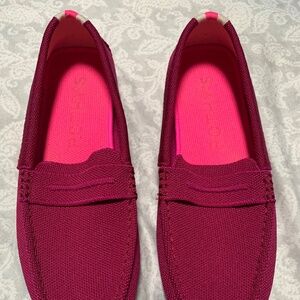Rothy's Women's Loafers in Deep Magenta with Hot Pink Insole